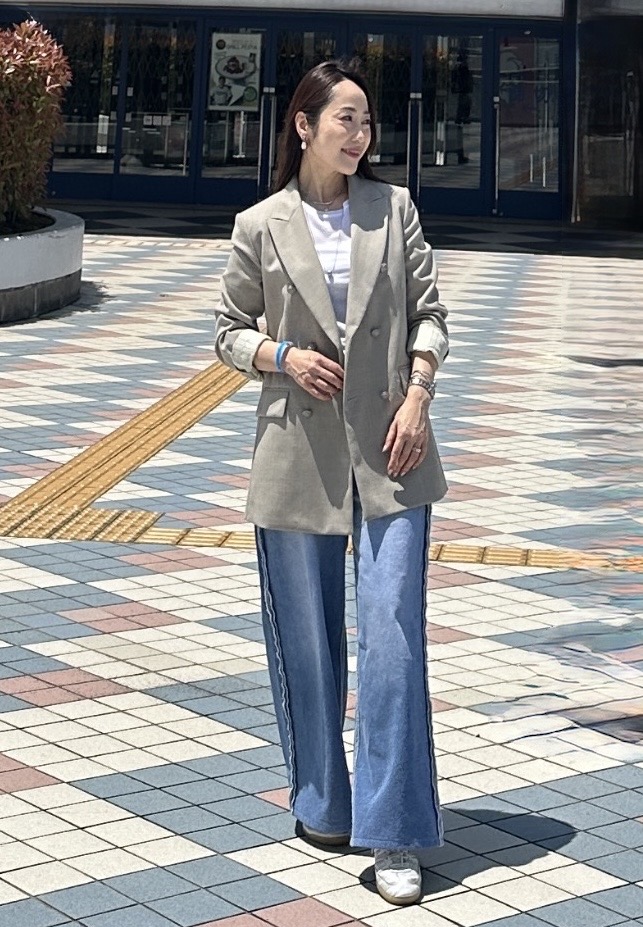 ワイドデニムの着こなし
バギーパンツの着こなし