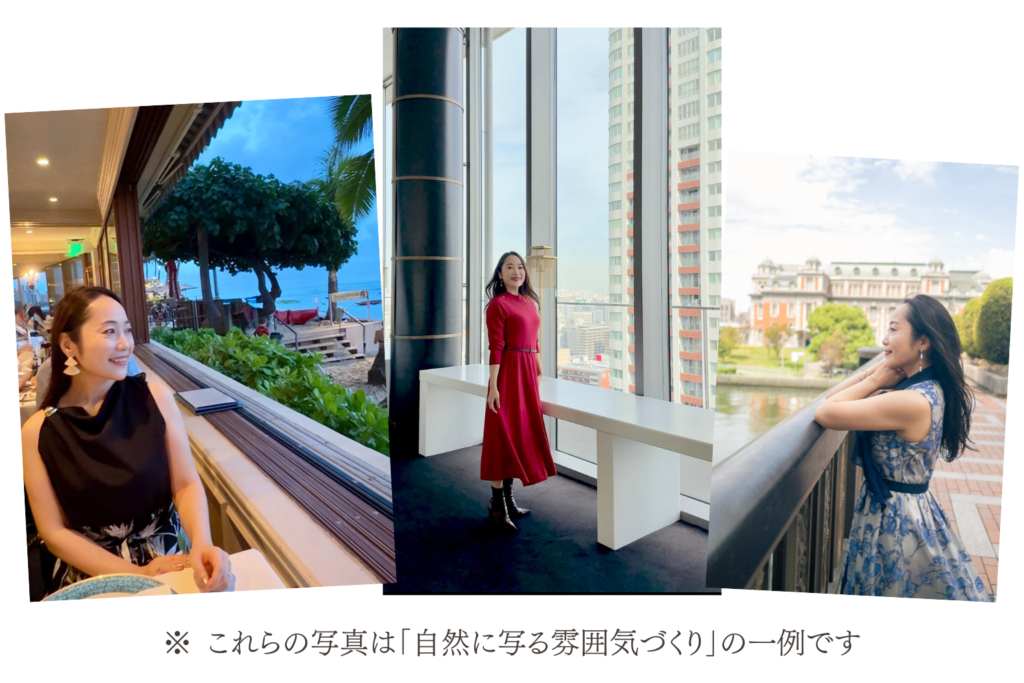 はっとりあいこ 撮影セッションの様子
